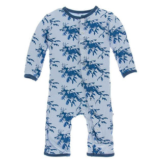 Print Bamboo Coverall with Snaps - Pond Leafy Sea Dragon KicKee Pants