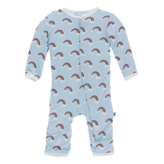 Print Bamboo Coverall with Snaps - Pond Rainbow Baby & Toddler Sleepwear