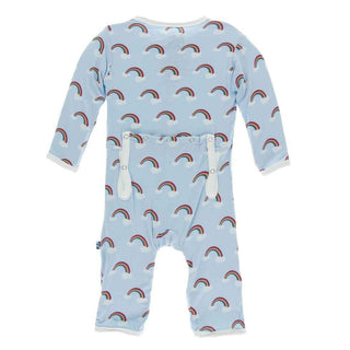 Print Bamboo Coverall with Snaps - Pond Rainbow Baby & Toddler Sleepwear