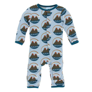 Print Bamboo Coverall with Snaps - Pond Volcano KicKee Pants