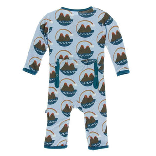 Print Bamboo Coverall with Snaps - Pond Volcano KicKee Pants