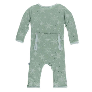 Print Bamboo Coverall with Snaps - Shore Snowflakes Baby & Toddler Sleepwear