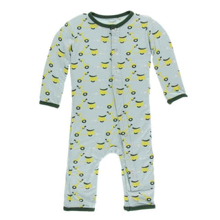 KicKee Pants Print Coverall with Snaps - Spring Sky Scooter