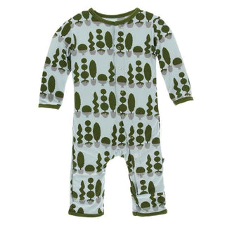 Print Bamboo Coverall with Snaps - Spring Sky Villa Garden Baby & Toddler Sleepwear