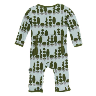 Print Bamboo Coverall with Snaps - Spring Sky Villa Garden Baby & Toddler Sleepwear