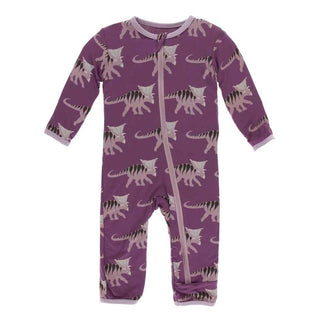 Print Bamboo Coverall with Zipper - Amethyst Kosmoceratops KicKee Pants