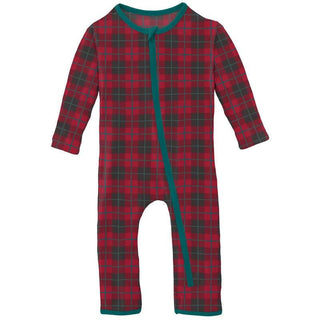 Print Bamboo Coverall with Zipper - Anniversary Plaid (WCA22) Baby & Toddler Sleepwear