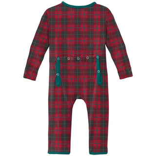 Print Bamboo Coverall with Zipper - Anniversary Plaid (WCA22) Baby & Toddler Sleepwear