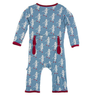 Print Bamboo Coverall with Zipper - Blue Moon Ice Skater Baby & Toddler Sleepwear