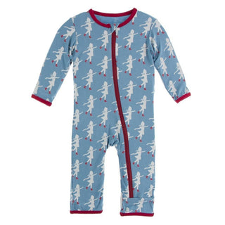 Print Bamboo Coverall with Zipper - Blue Moon Ice Skater Baby & Toddler Sleepwear