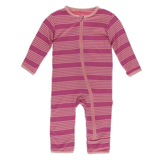 Print Bamboo Coverall with Zipper - Calypso Agriculture Stripe Baby & Toddler Sleepwear