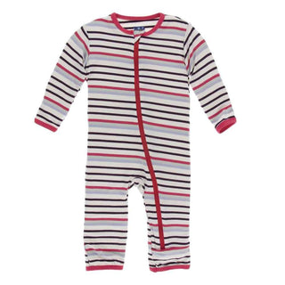 Print Bamboo Coverall with Zipper - Chemistry Stripe KicKee Pants