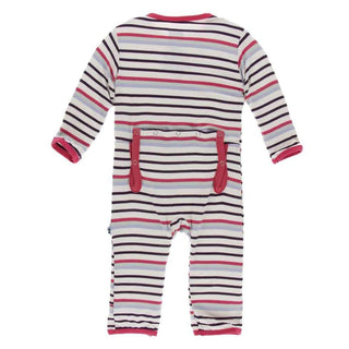 Print Bamboo Coverall with Zipper - Chemistry Stripe KicKee Pants