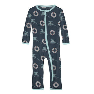 KicKee Pants Print Coverall with Zipper - Deep Sea Lifeguard