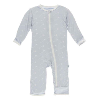 Print Bamboo Coverall with Zipper - Dew Dandelion Seeds KicKee Pants