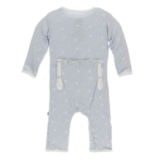 Print Bamboo Coverall with Zipper - Dew Dandelion Seeds KicKee Pants