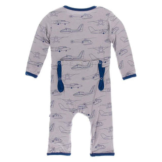 Print Bamboo Coverall with Zipper - Feather Heroes in the Air Baby & Toddler Sleepwear