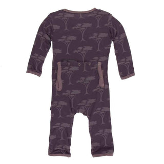 Print Bamboo Coverall with Zipper - Fig Acacia Trees KicKee Pants