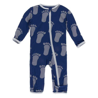 Print Bamboo Coverall with Zipper - Flag Blue Bigfoot KicKee Pants