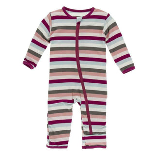 Print Bamboo Coverall with Zipper - Geology Stripe KicKee Pants