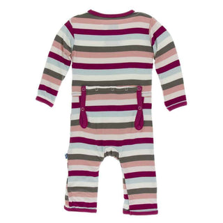 Print Bamboo Coverall with Zipper - Geology Stripe KicKee Pants