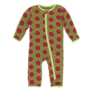 Print Bamboo Coverall with Zipper - Grasshopper Watermelon Baby & Toddler Sleepwear