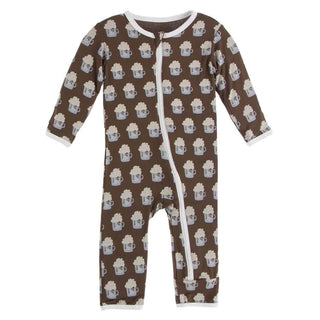 Print Bamboo Coverall with Zipper - Hot Cocoa Baby & Toddler Sleepwear