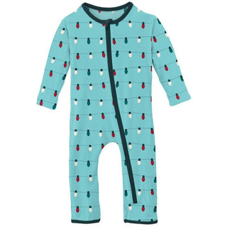 Print Bamboo Coverall with Zipper - Iceberg Holiday Lights (WCA22) Baby & Toddler Sleepwear