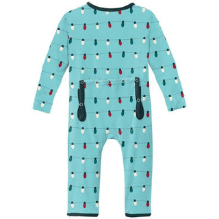 Print Bamboo Coverall with Zipper - Iceberg Holiday Lights (WCA22) Baby & Toddler Sleepwear