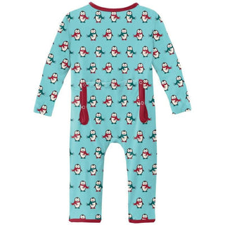 Print Bamboo Coverall with Zipper - Iceberg Penguins (WCA22) Baby & Toddler Sleepwear