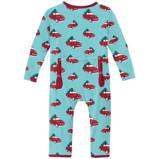 KicKee Pants Print Coverall with Zipper - Iceberg Trucks and Trees WCA22