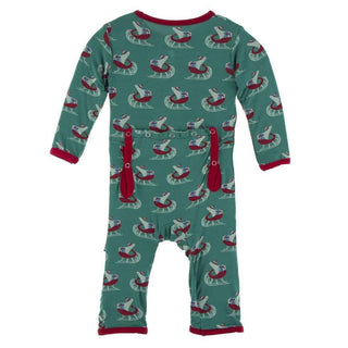 Print Bamboo Coverall with Zipper - Ivy Sled Baby & Toddler Sleepwear