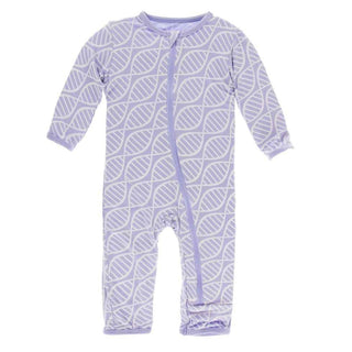 Print Bamboo Coverall with Zipper - Lilac Double Helix KicKee Pants