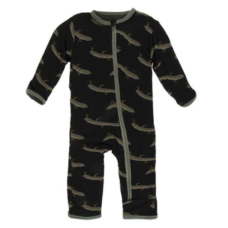 Print Bamboo Coverall with Zipper - Midnight Electric Eels Baby & Toddler Sleepwear