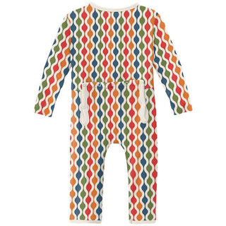 Print Bamboo Coverall with Zipper - Mod Chain KicKee Pants