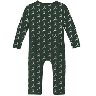 KicKee Pants Print Coverall with Zipper - Mountain View Reindeer