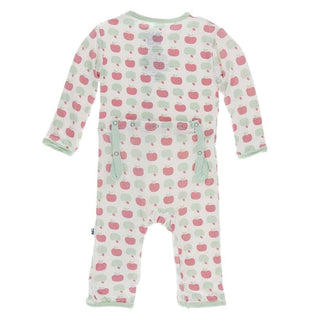 Print Bamboo Coverall with Zipper - Natural Apples KicKee Pants