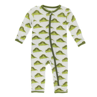 Print Bamboo Coverall with Zipper - Natural Caterpillars Baby & Toddler Sleepwear