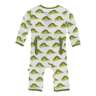 Print Bamboo Coverall with Zipper - Natural Caterpillars Baby & Toddler Sleepwear