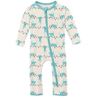 Print Bamboo Coverall with Zipper - Natural Tangled Kittens (WCA22) Baby & Toddler Sleepwear