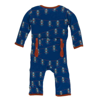 Print Bamboo Coverall with Zipper - Navy Lantern Festival Baby & Toddler Sleepwear