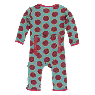 Print Bamboo Coverall with Zipper - Neptune Watermelon KicKee Pants