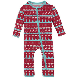 Print Bamboo Coverall with Zipper - Nordic (WCA22) Baby & Toddler Sleepwear