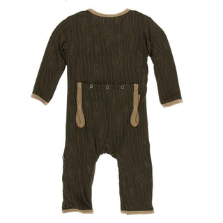 Print Bamboo Coverall with Zipper - Petrified Wood Baby & Toddler Sleepwear