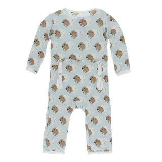 Print Bamboo Coverall with Zipper - Spring Sky Diictodon Baby & Toddler Sleepwear