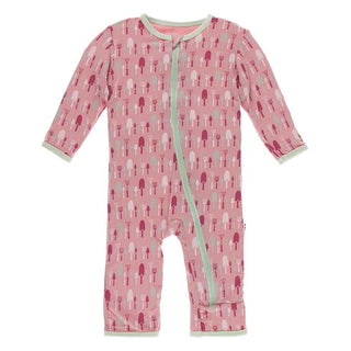 Print Bamboo Coverall with Zipper - Strawberry Garden Tools KicKee Pants