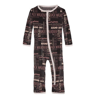 KicKee Pants Print Coverall with Zipper - Zebra Gymnastics