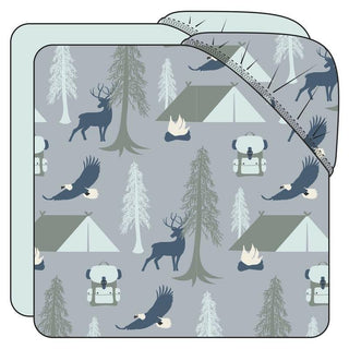 Print Bamboo Crib Sheet (Set of 2) - Pearl Blue Wilderness Guide & Fresh Air, One Size Bed Sheets