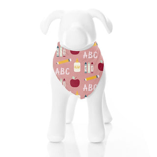 Print Bamboo Dog Bandana - Blush I Love School - FDOS Dog Apparel