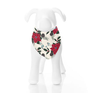 Print Bamboo Dog Bandana - Christmas Floral Dog Apparel